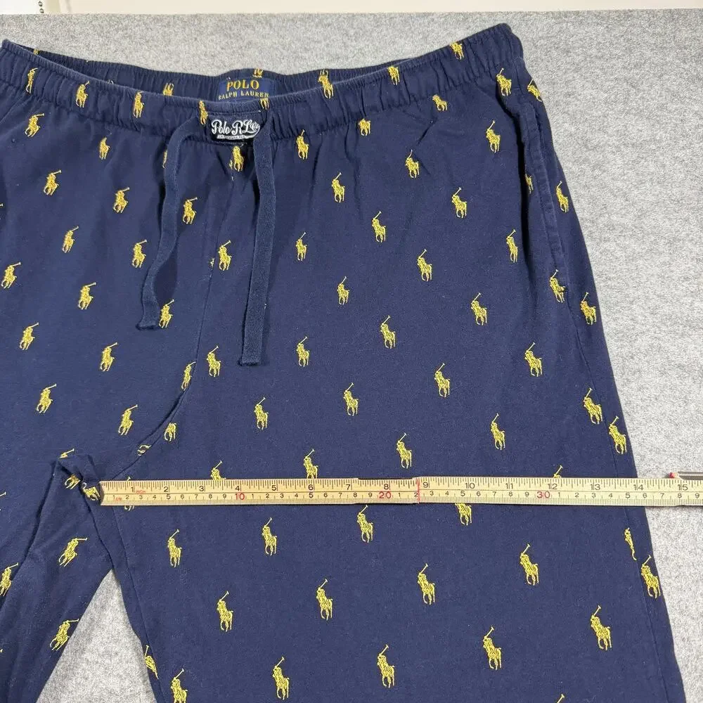Polo Ralph Lauren Sleepwear Pant Mens XL Navy Allover Pony Print Lounge Pajama